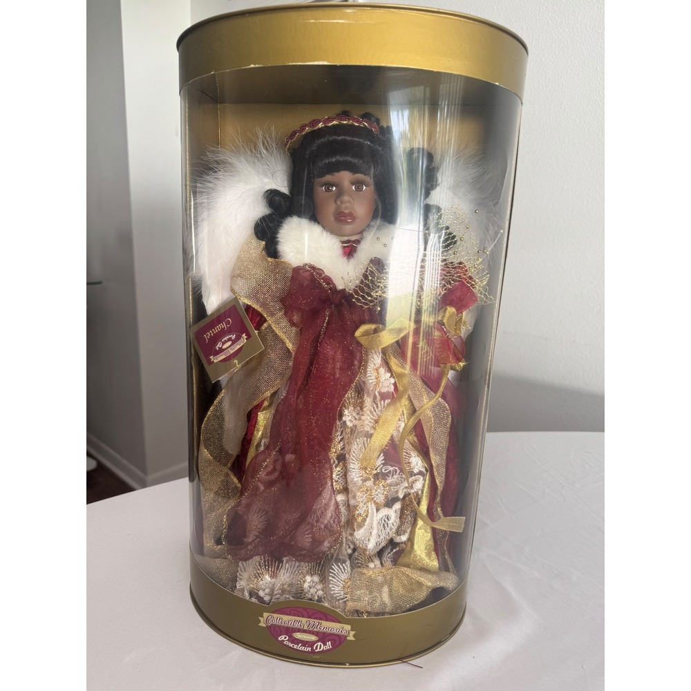 Collectible Memories Chantel Genuine Porcelain Doll African American Angel NIB